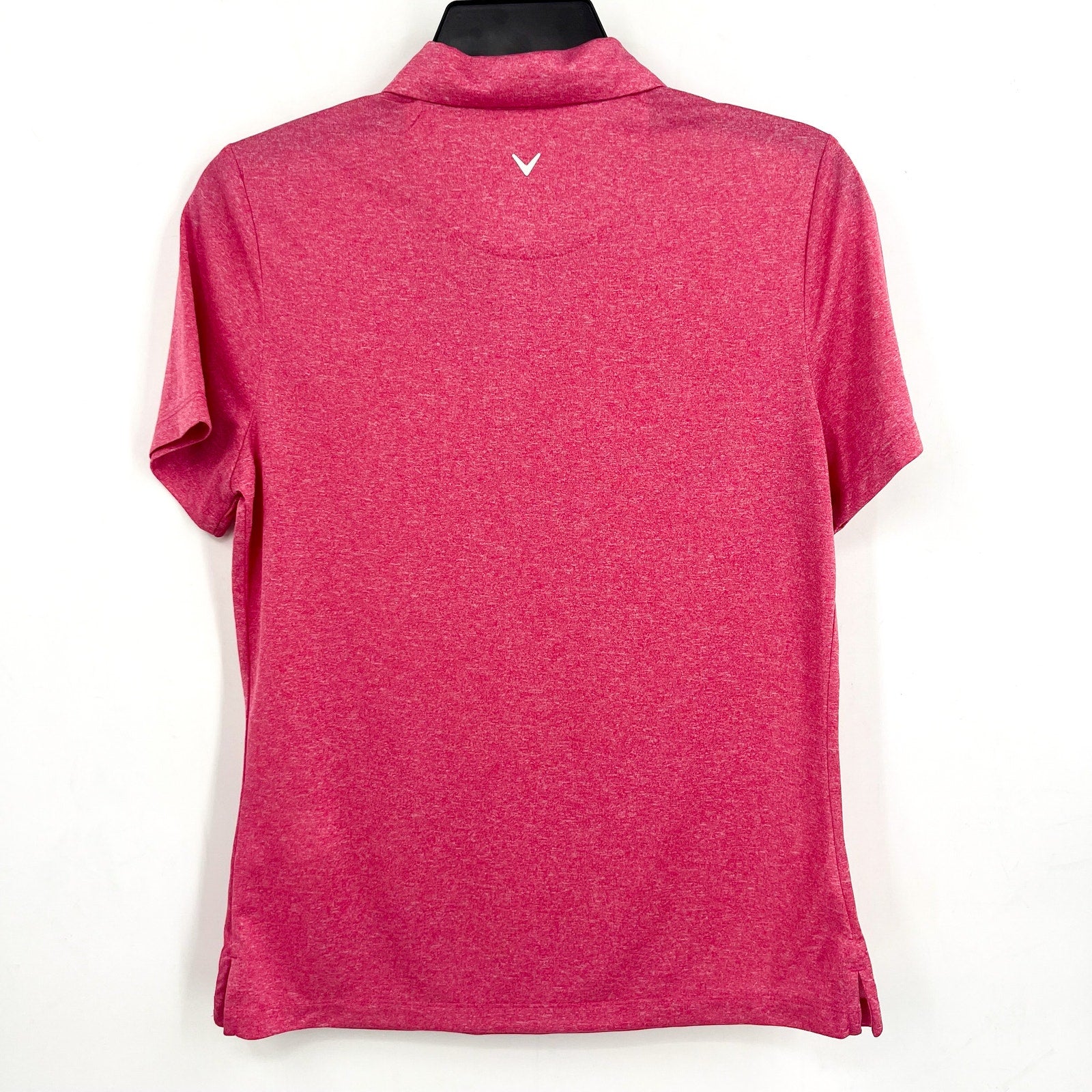 CALLAWAY Womens Golf Polo Shirt Medium Pink Quarter Zip Short Sleeve NWT