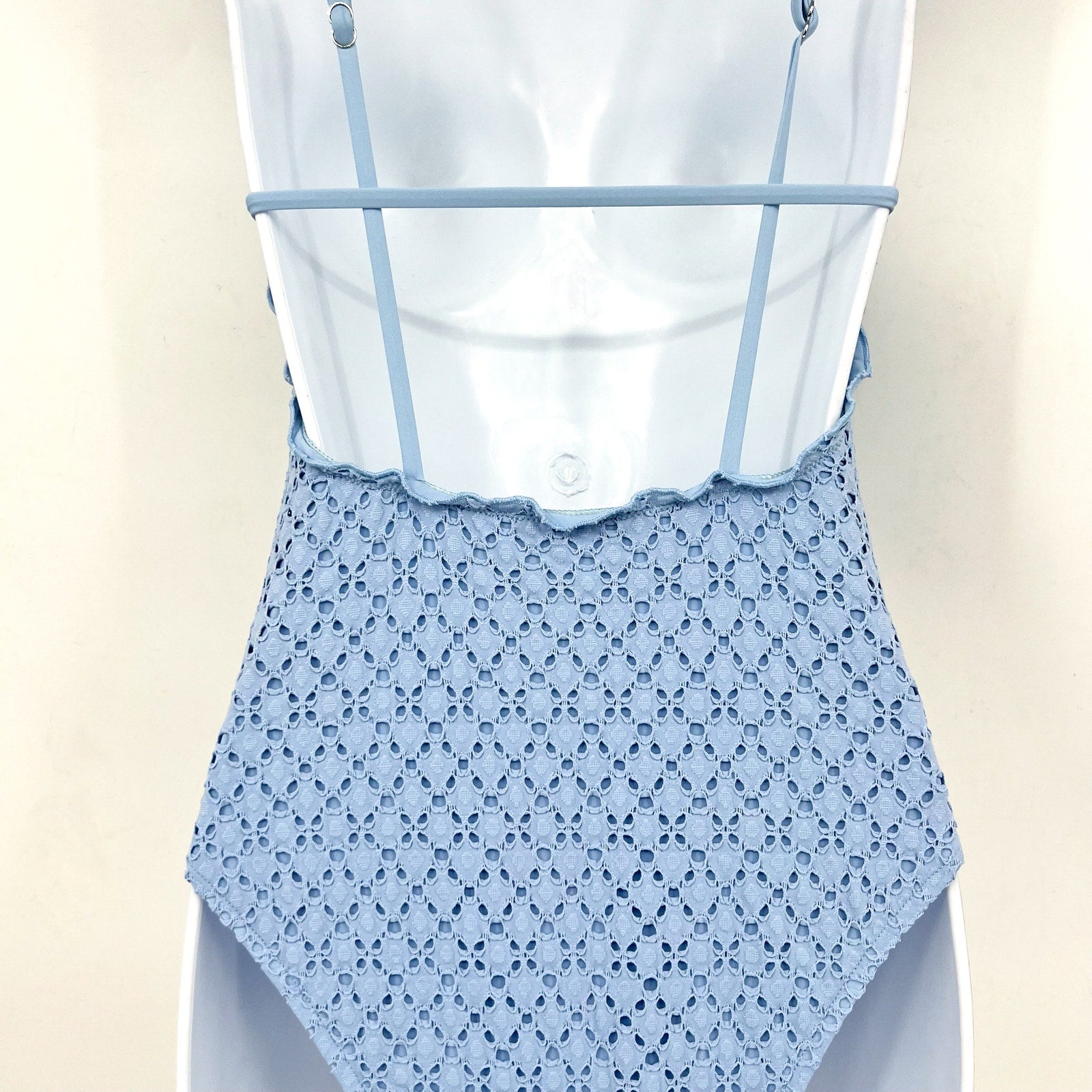 SEAFOLLY Women's Daydreamer One Piece Swimsuit Size 4 Powder Blue V Neck NWT