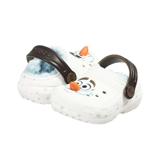Crocs Unisex Kids Olaf Classic Clogs Size 6 White Snow Flakes NWT