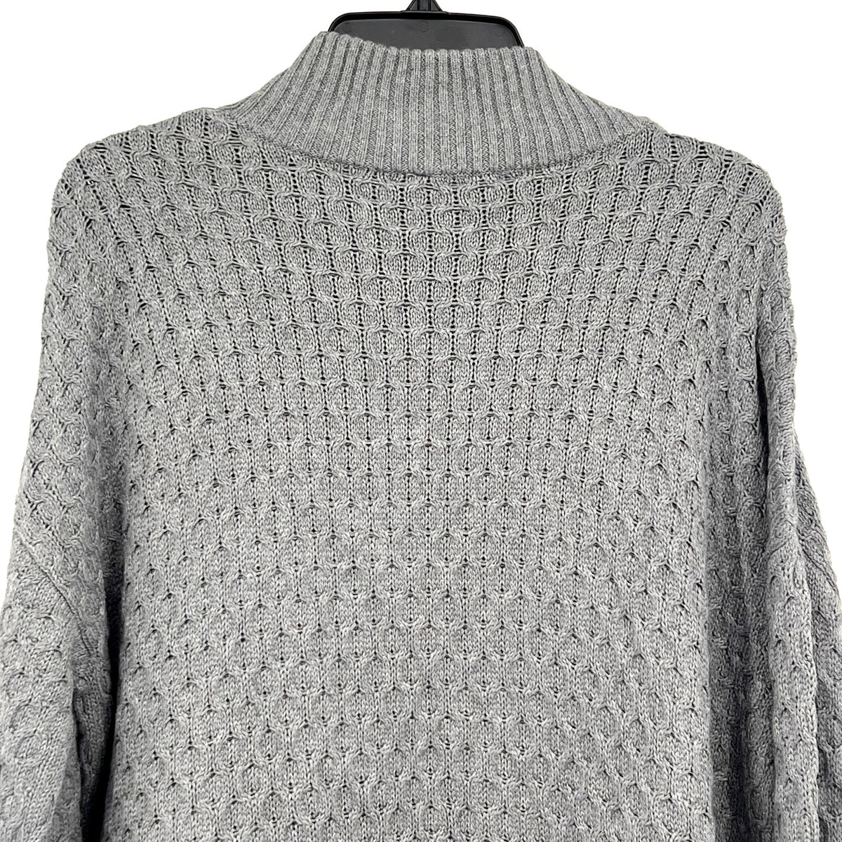 MOTHERHOOD Maternity Cable Knit Sweater Medium Grey Button Shoulder NWOT