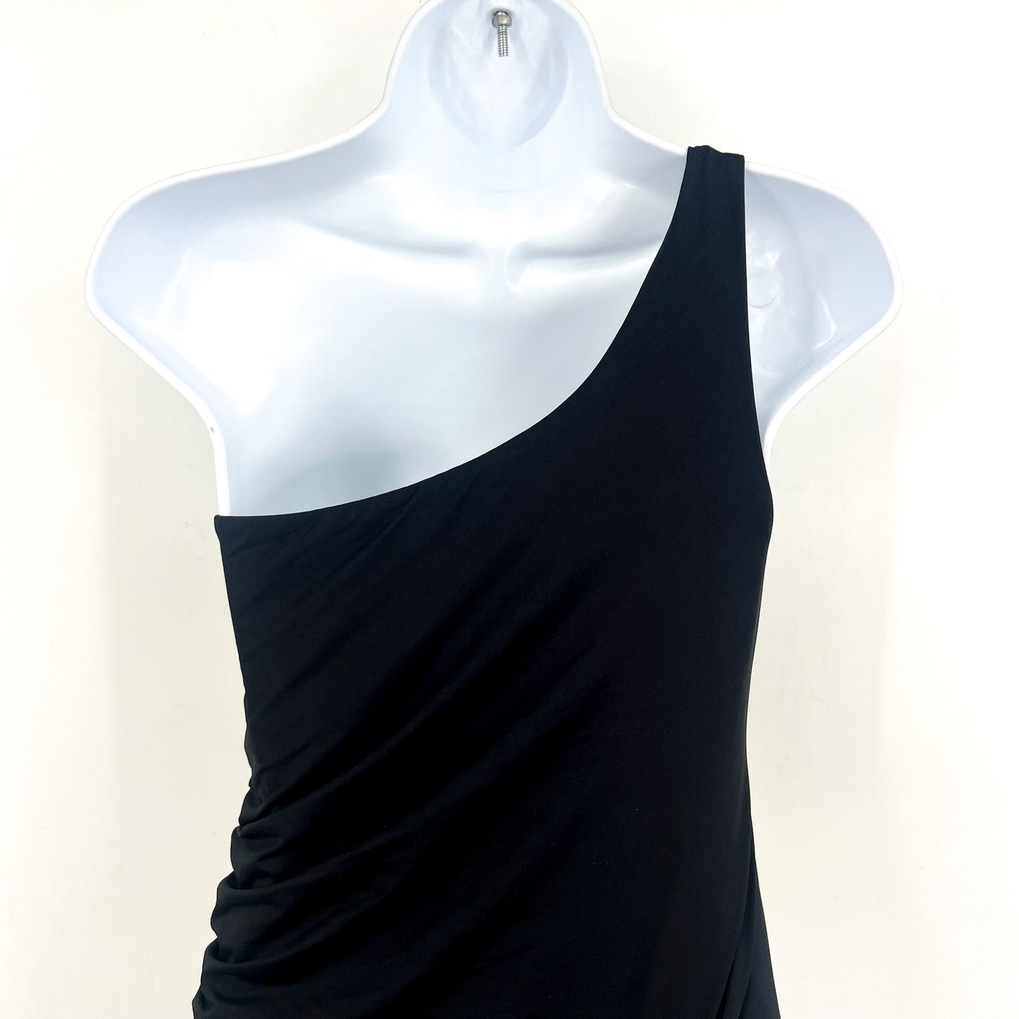 SEAFOLLY COLLECTIVE One Shoulder One Piece Size 8 Black Ruched NWT