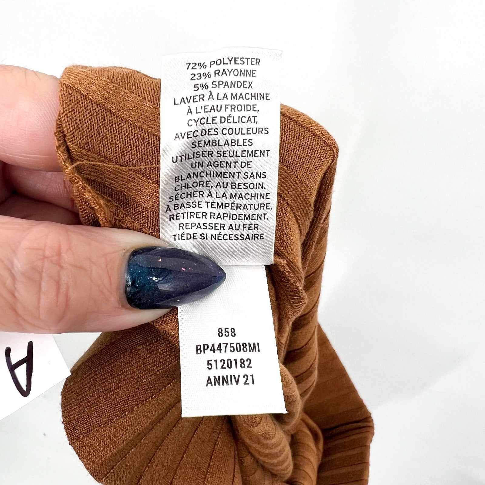 BP. Women's Casual Straight Leg Ribbed Knit Pants Small Brown Copper Stretch NWT