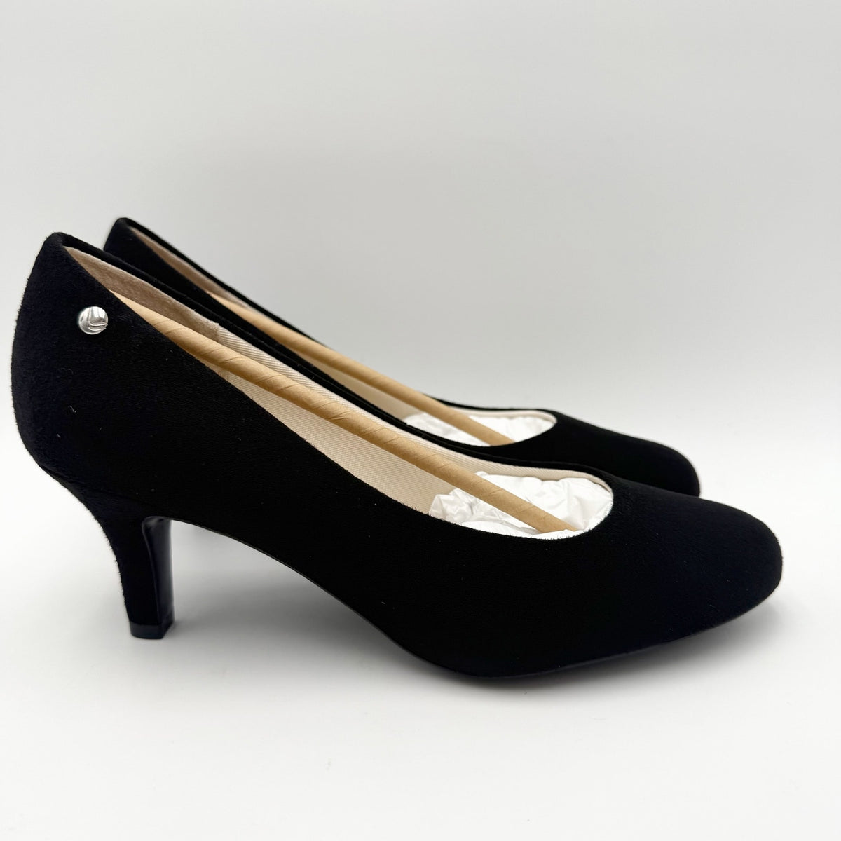 LifeStride Womens Parigi Pumps Size 9 Wide EU 40 Black Microfiber Heels NIB
