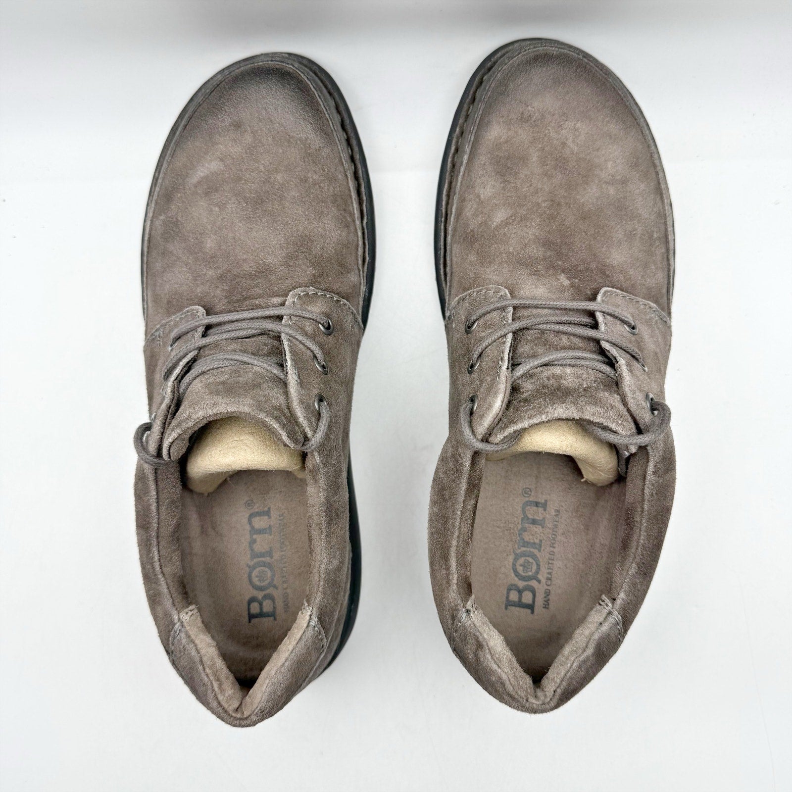 Born Mens Nigel 3-Eye Shoes US 8 M EU 41 Grey Distressed Leather NIB
