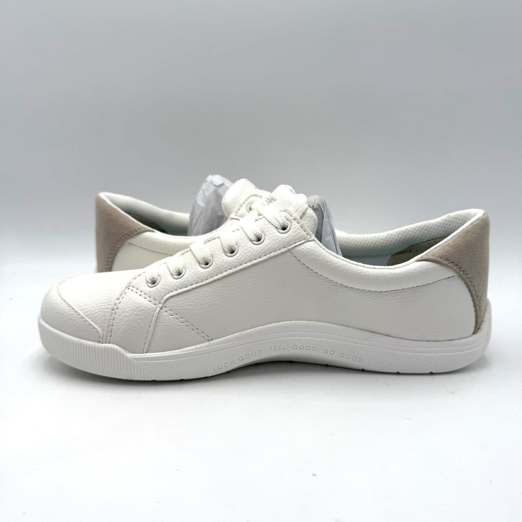 Dr. Scholl's Womens Be Bright Sneakers Size 8 Wide EU 38.5 White Oyster Grey NIB