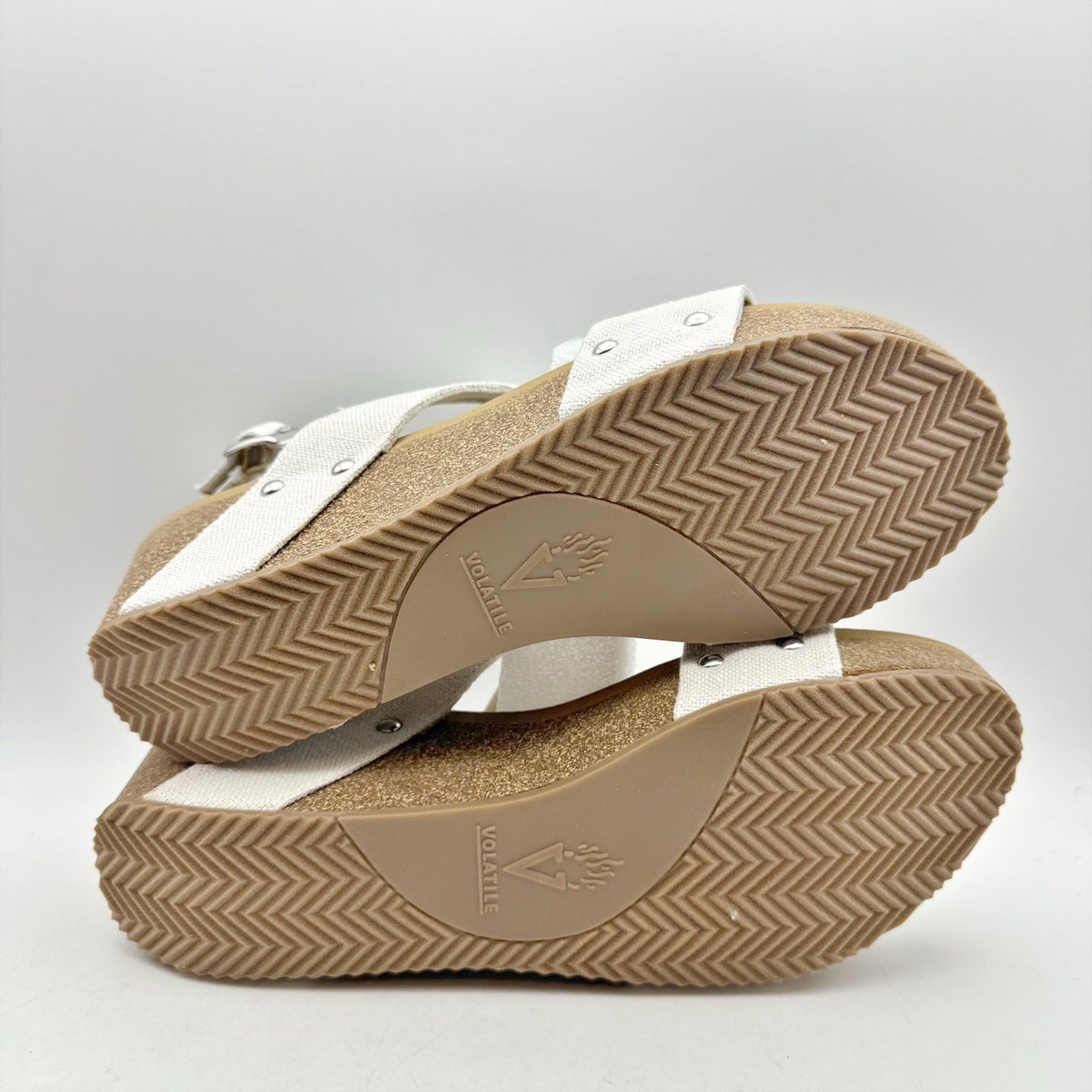 Volatile Womens Summerlove Slingback Wedge Sandals Size 11 White NIB