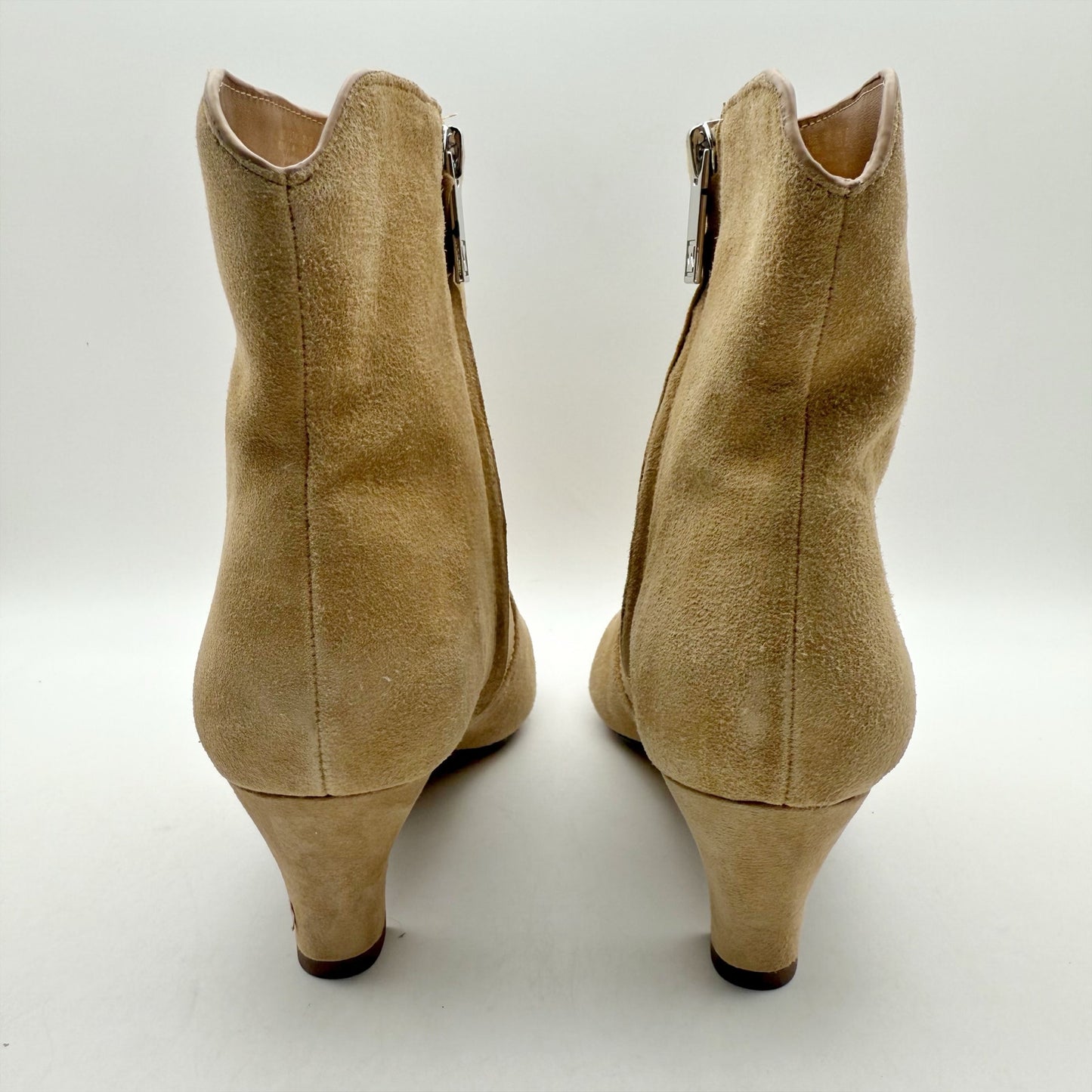 Franco Sarto Womens Alexandria Heeled Ankle Bootie US 6.5 M Brown Suede NWOB