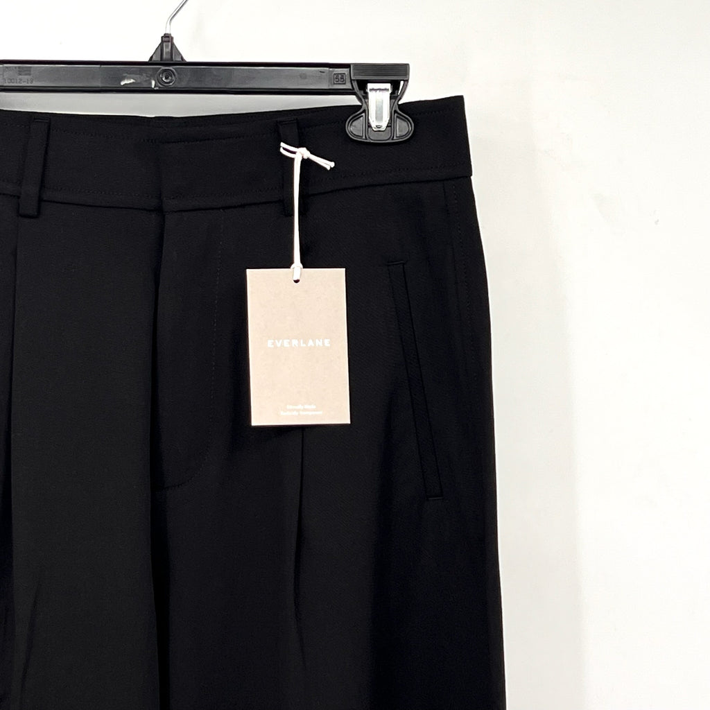 Everlane Womens The Way-High Drape Pants Size 6 Black 31" Inseam Pleated NWT