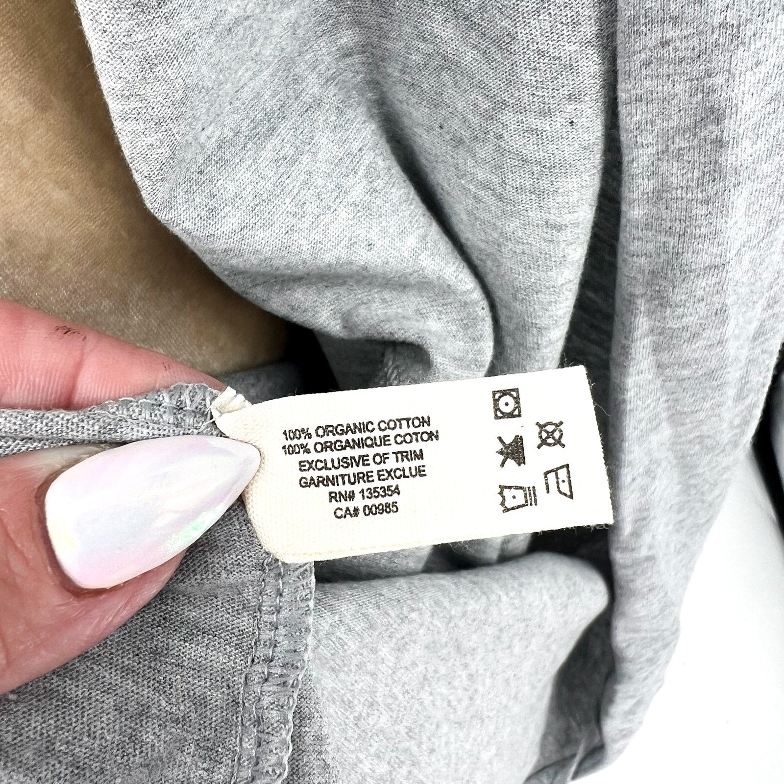 NATURAL SKIN ORGANICS Women's Juliana Robe Large Heather Grey Cotton NWT