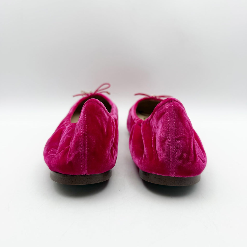 SAM EDELMAN Womens Felicia Ballet Flats US 11 EU 42 Pink Velvet Round Toe NIB