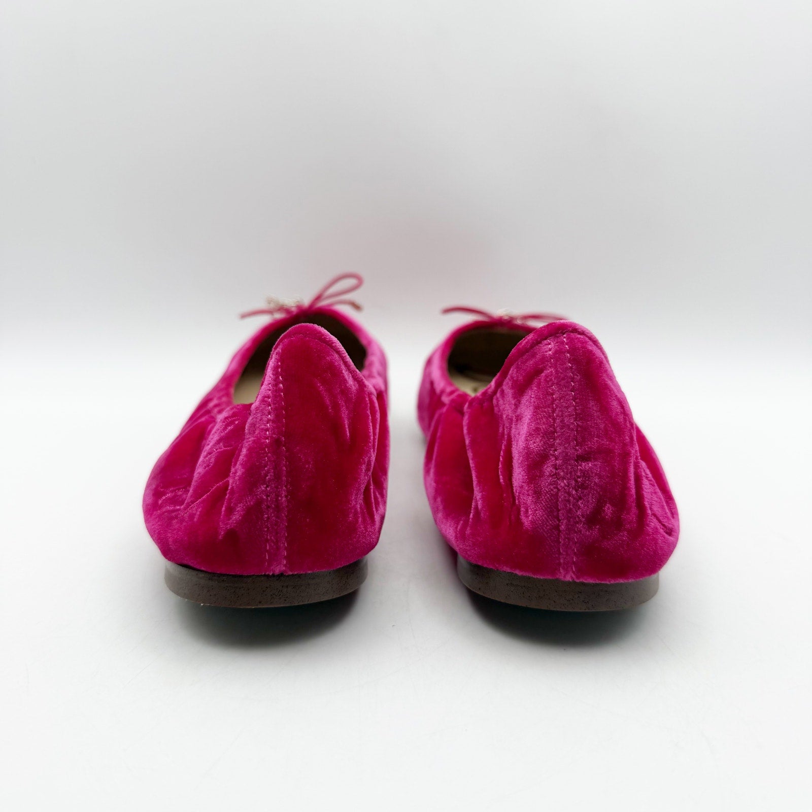 SAM EDELMAN Womens Felicia Ballet Flats US 11 EU 42 Pink Velvet Round Toe NIB