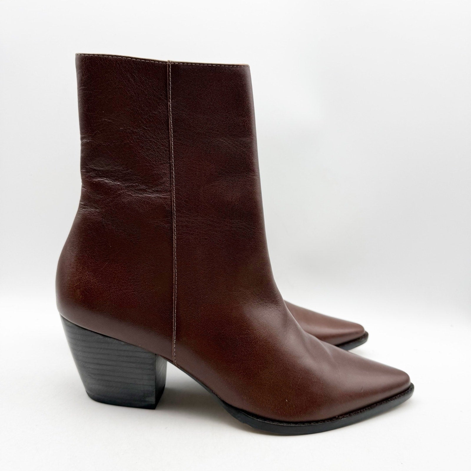 Matisse Womens Caty Western Ankle Boots US 9 M Dark Brown Leather NWOB