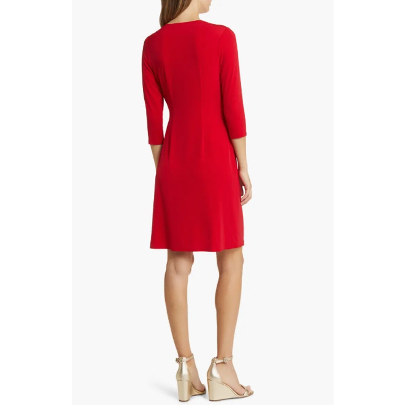 TOMMY BAHAMA Clara Faux Wrap Dress XL Tango Red Stretch Jersey Rhinestone NWT
