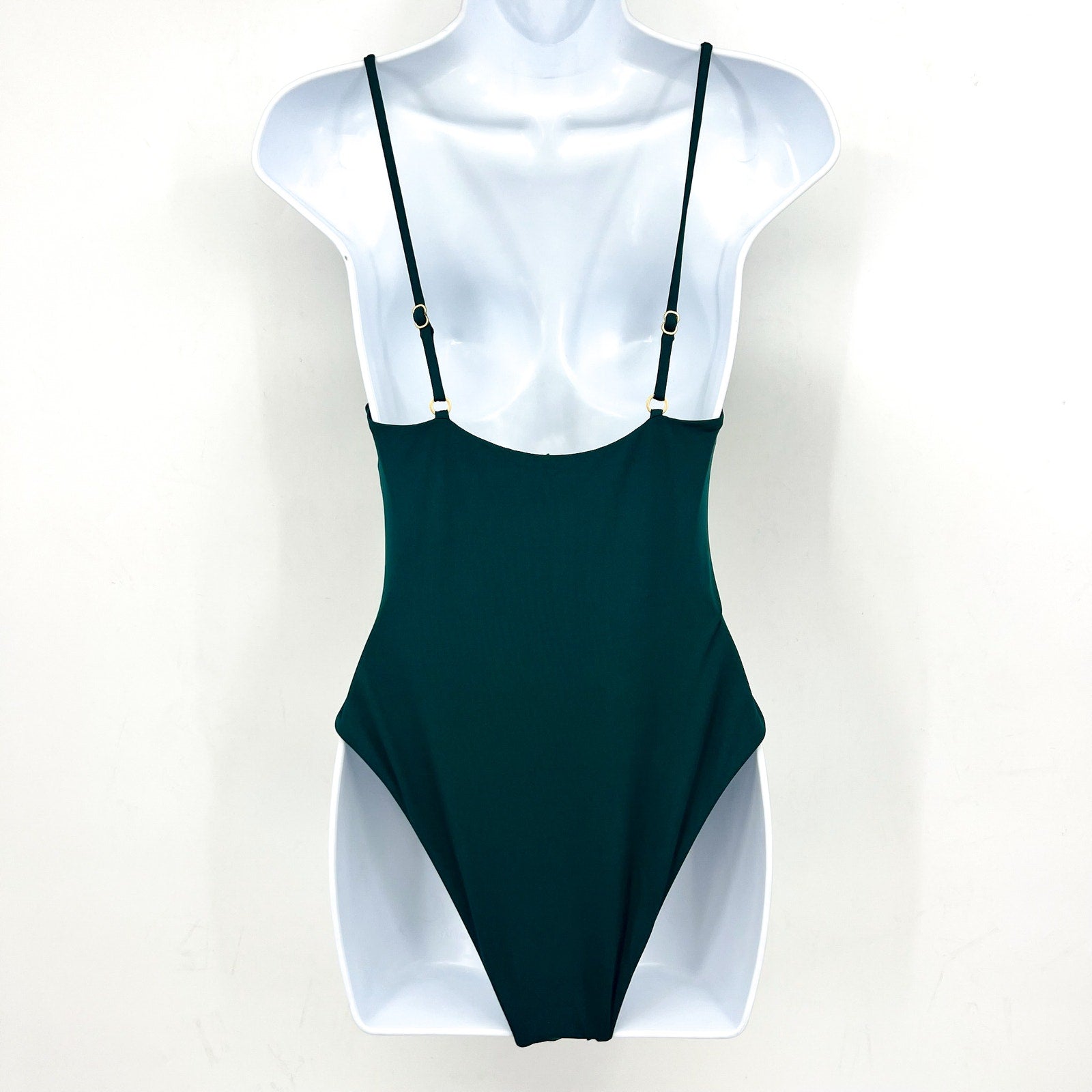 L*SPACE Women's Piper Classic One Piece Swimsuit Medium Green Deep Teal NWT