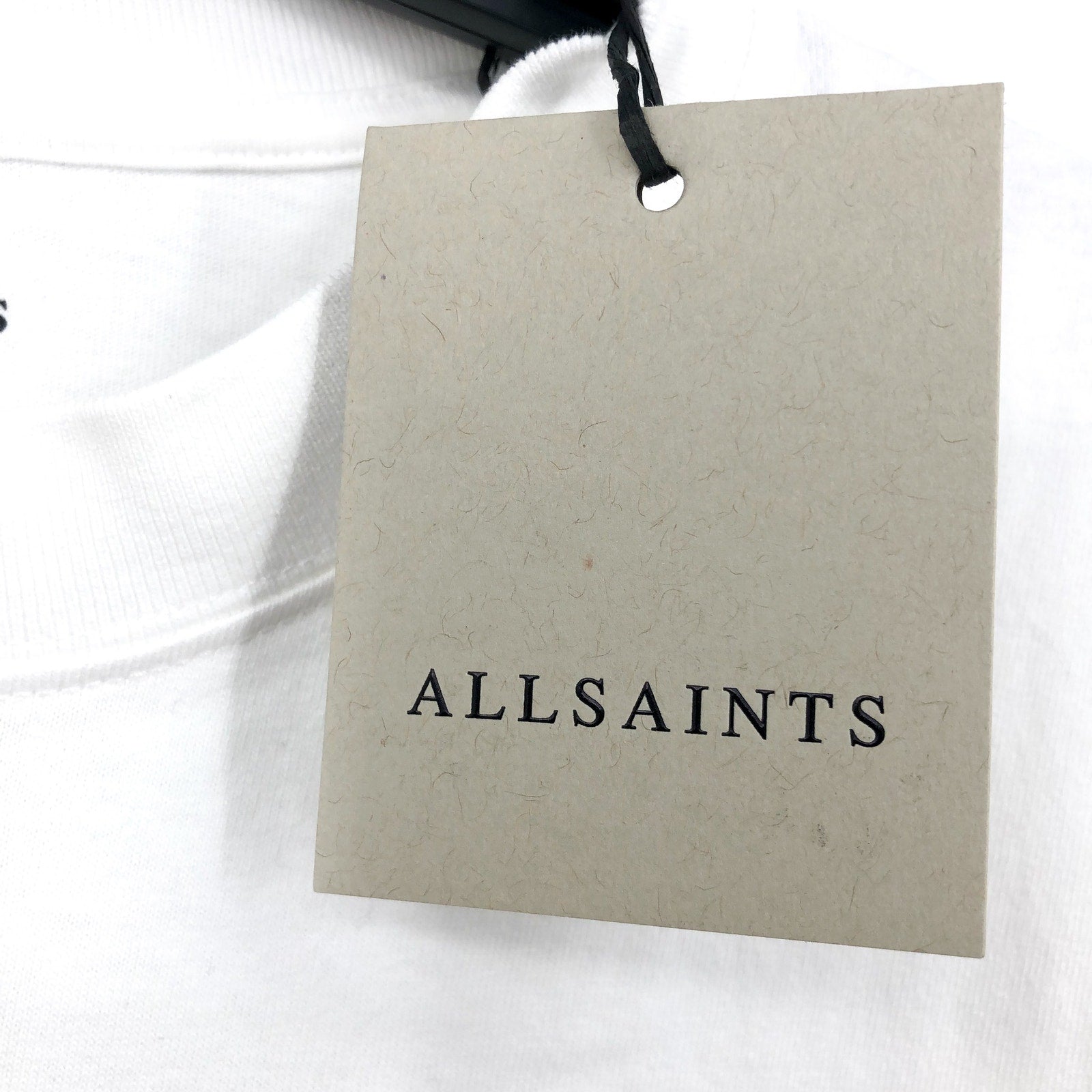 ALLSAINTS Men's Plateau Crew T-Shirt Large Optic White Multi Short Sleeve NWT