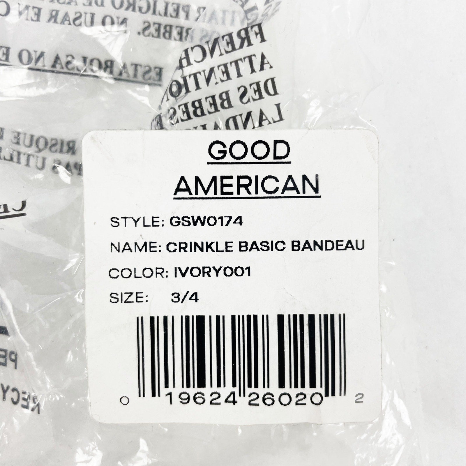Good American Always Fits Bandeau Swim Top Sz 3/4 L-XL Cream White Ivory NWT