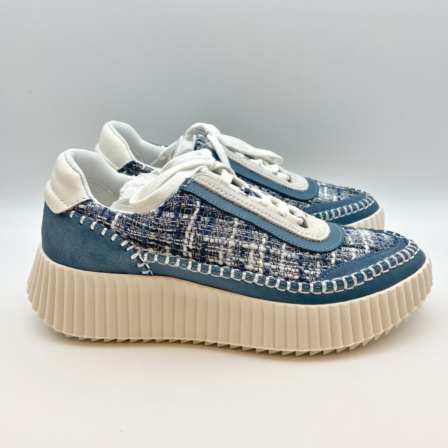 Dolce Vita Womens Dolen Sneakers US 8 Navy Blue Leather Lace-Up NIB