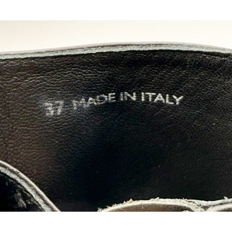 La Canadienne Womens Brendan Bootie EU 37 US 6-6.5 Black Leather Combat NWOB