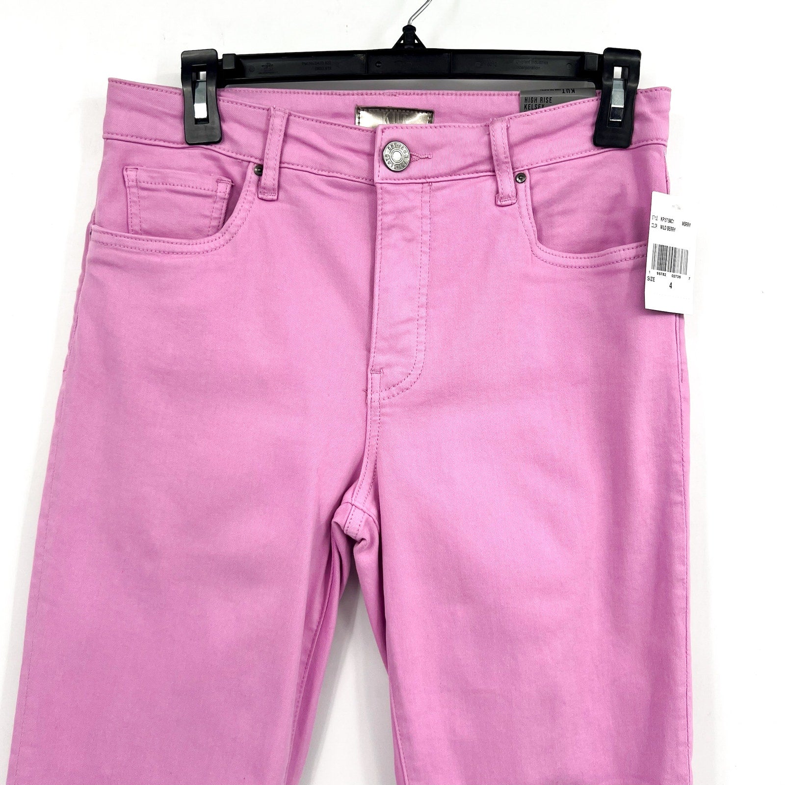 KUT FROM THE KLOTH Kelsey Ankle Flare Jeans Size 4 Pink Wild Berry High Rise NWT
