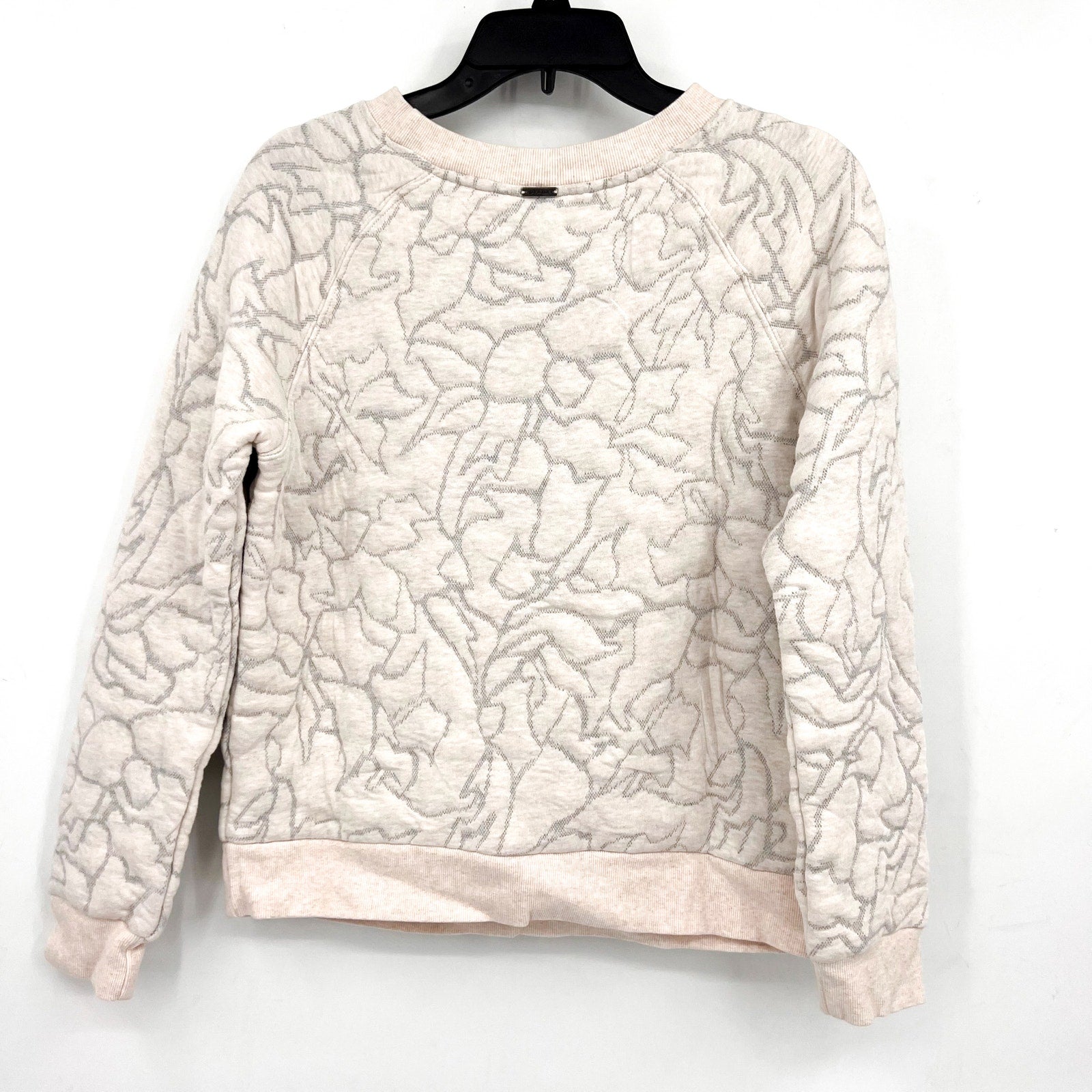 PRANA Women's Carin Pullover Sweatshirt Small Soft White Jacquard Knit NWT