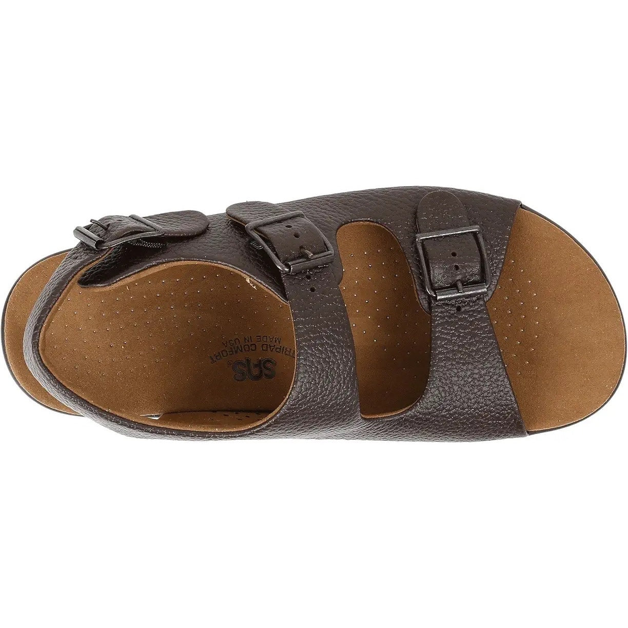 SAS Mens Bravo Adjustable Comfort Sandals US 11 Wide Brown Leather NIB