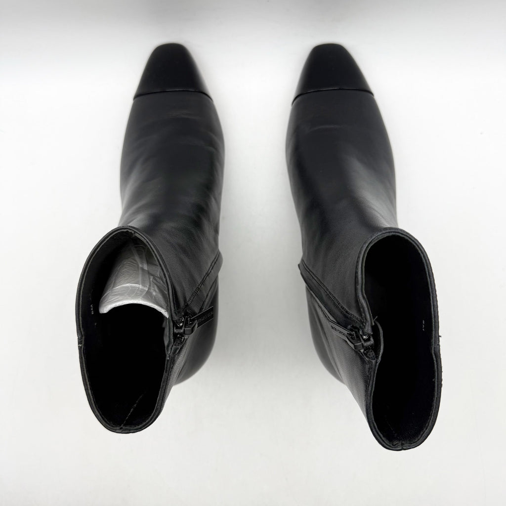 Veronica Beard Womens Cecile Ankle Booties Size 5 M Black Leather Cap Toe NIB