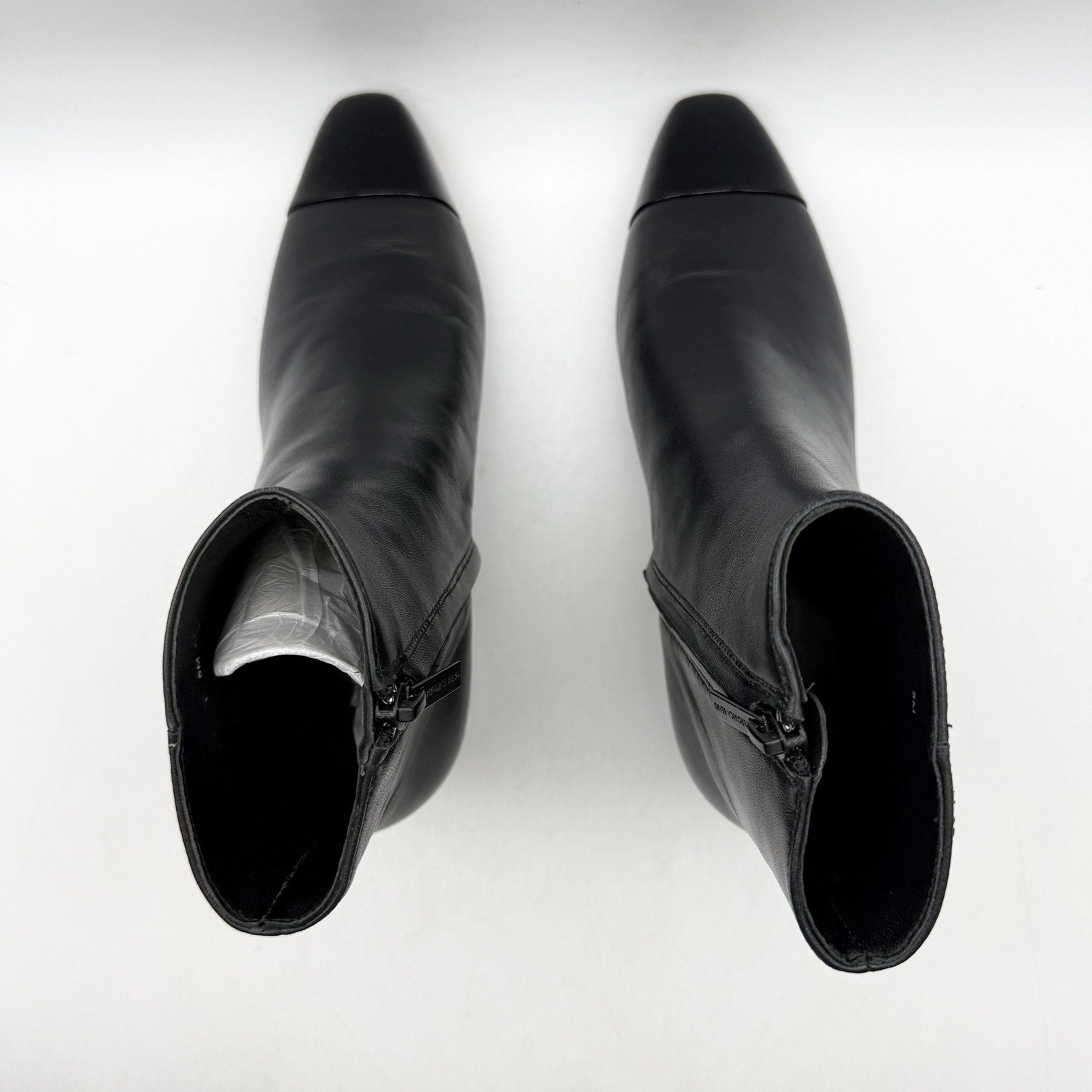 Veronica Beard Womens Cecile Ankle Booties US 5 M Black Leather Cap Toe NIB