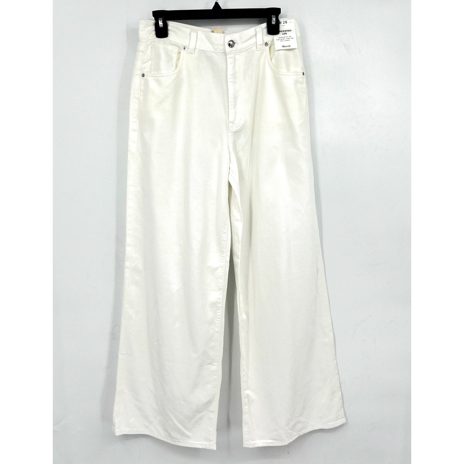 MADEWELL Womens Superwide-Leg Jeans Size 28 US 6 Tile White Rigid NU007 NWT