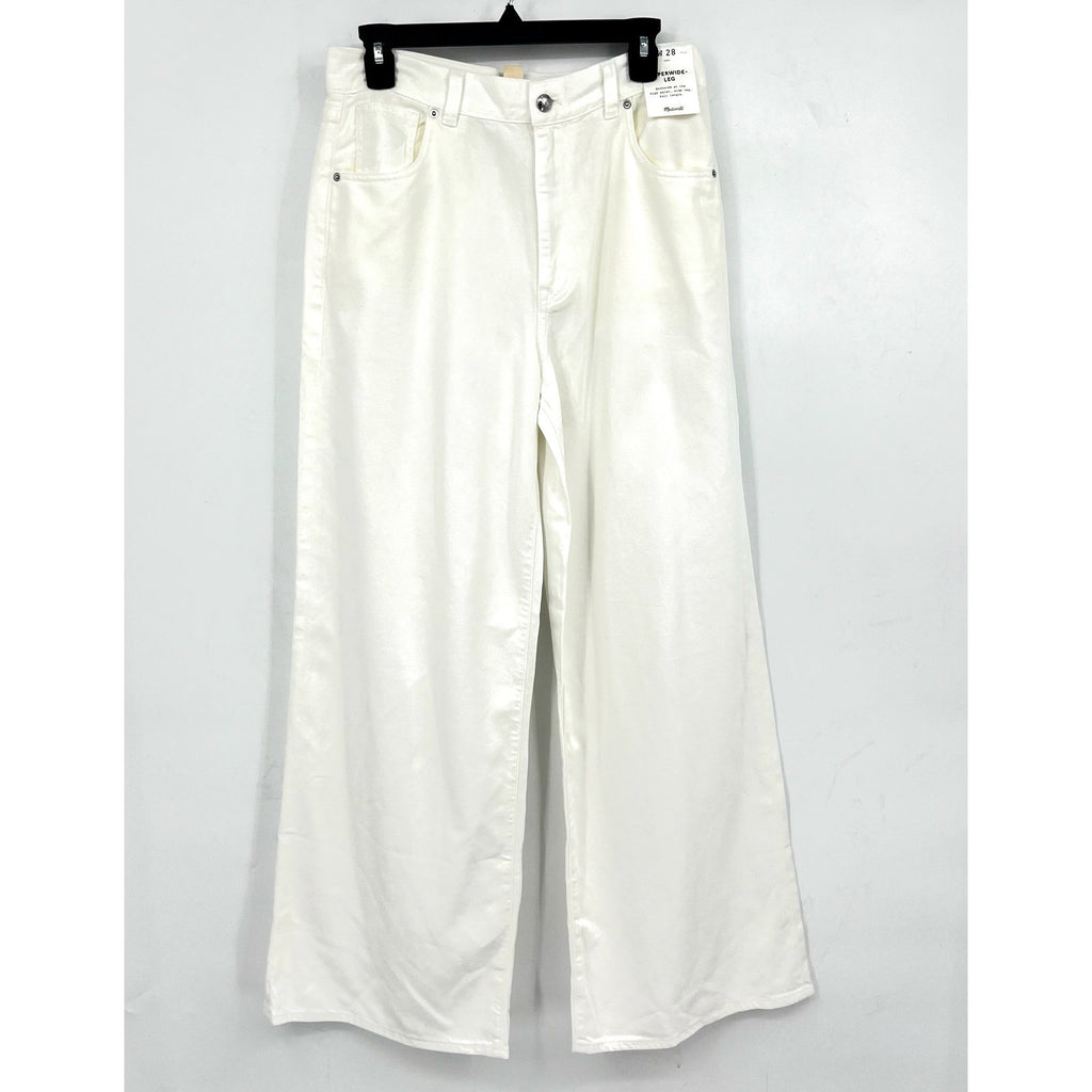 MADEWELL Womens Superwide-Leg Jeans Size 28 US 6 Tile White Rigid NU007 NWT