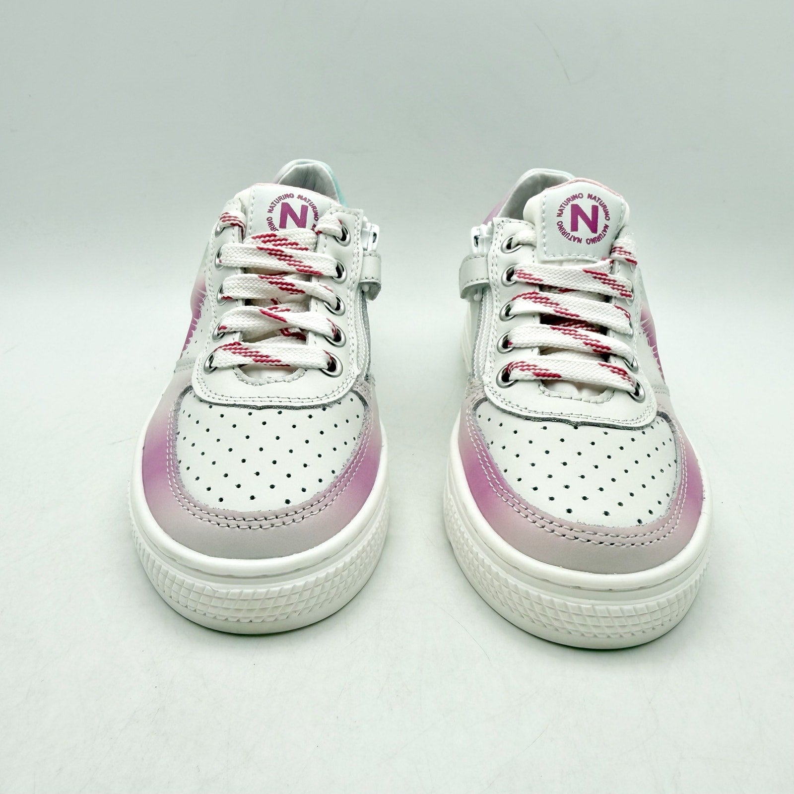 Naturino Girls Hess 2 Vl Sneakers EU 28 US 11 White Pink Blue Leather NWOB