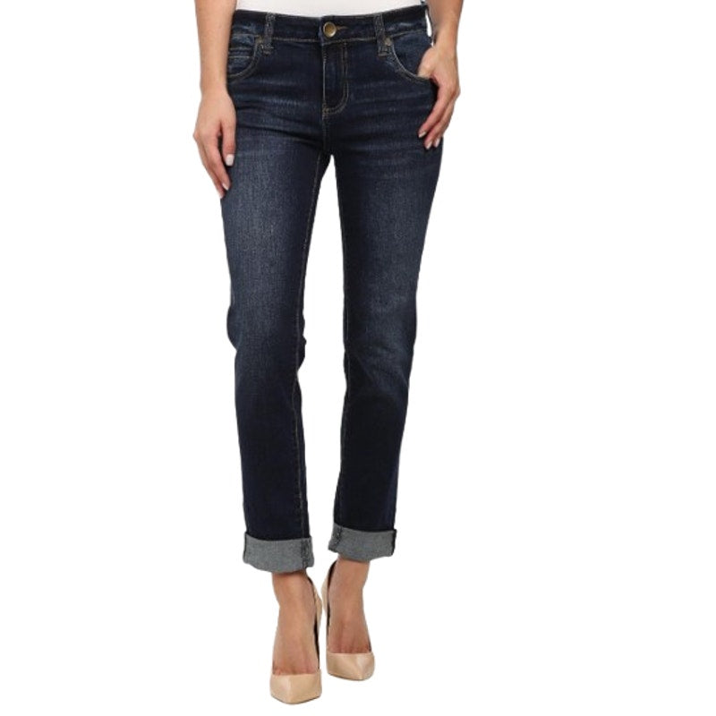 KUT FROM THE KLOTH Catherine Boyfriend Jeans Size 2 Dark Blue Wash NWT