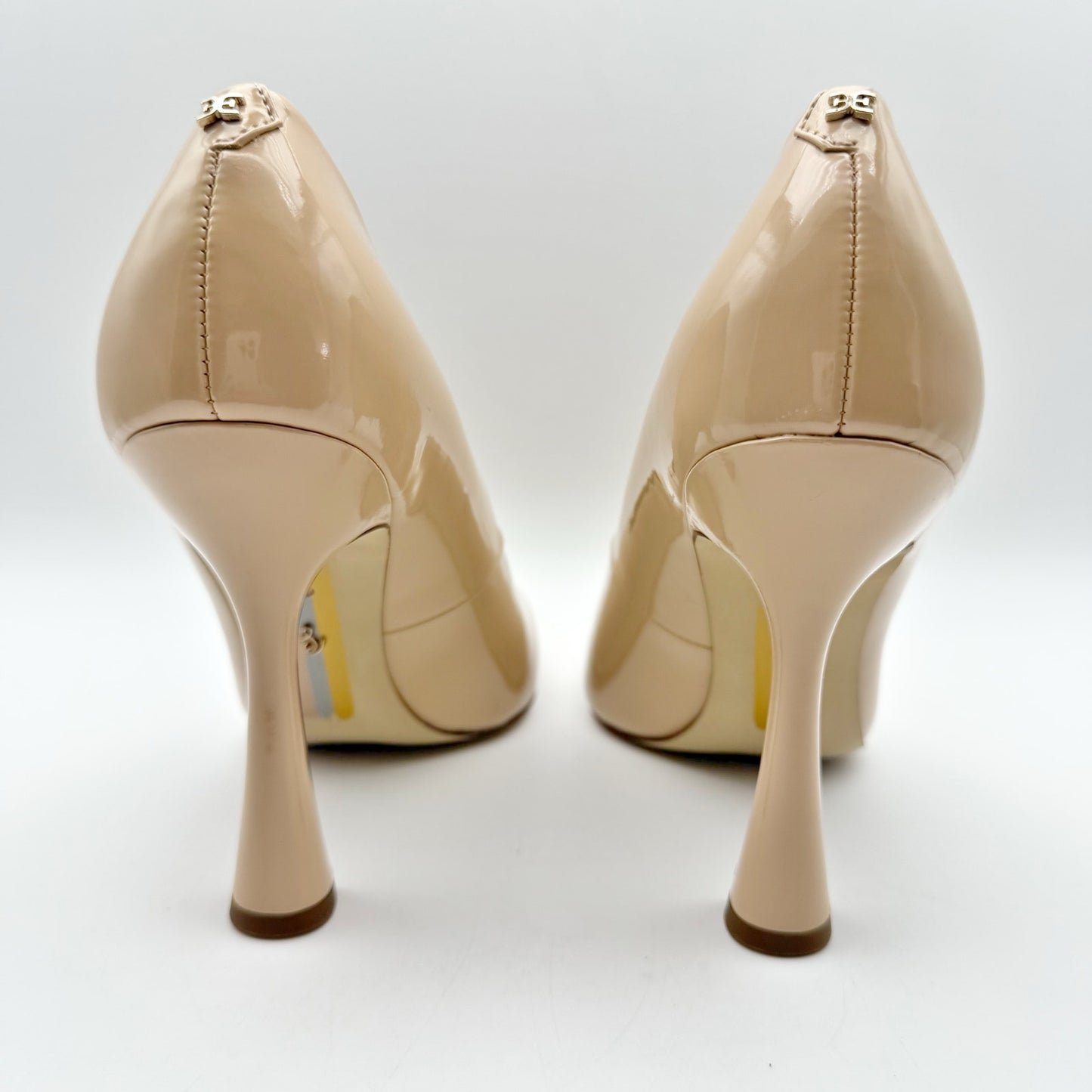 Sam Edelman Womens Antonia Pumps US 7.5 M EU 37.5 Beige Patent Leather NIB