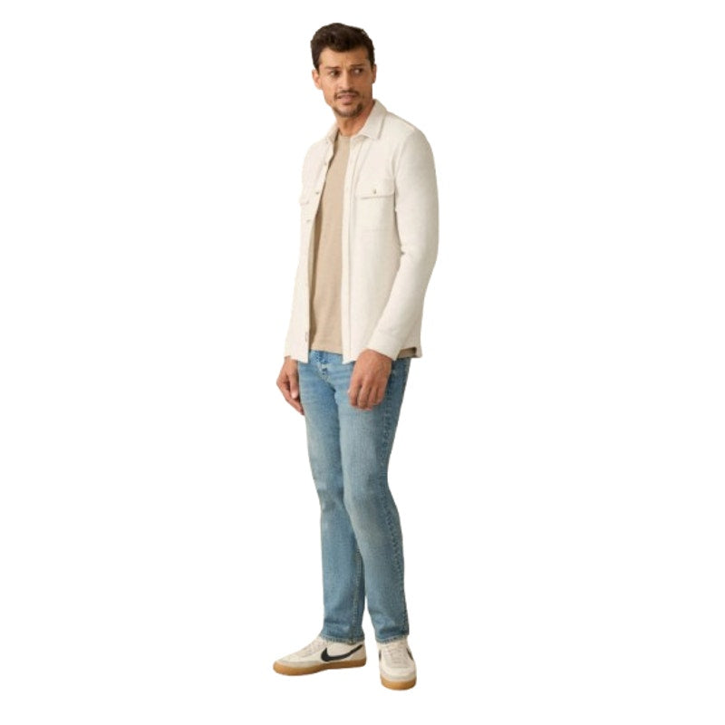 FAHERTY Men's Legend Sweater Shirt Small Off White Heather Long Sleeve NWT