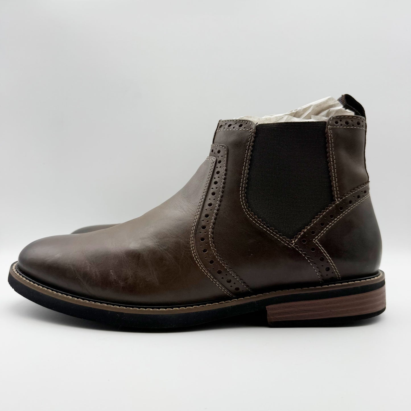 Nunn Bush KORE Womens Otis Chelsea Boot Size 11 M Brown Leather Plain Toe NIB