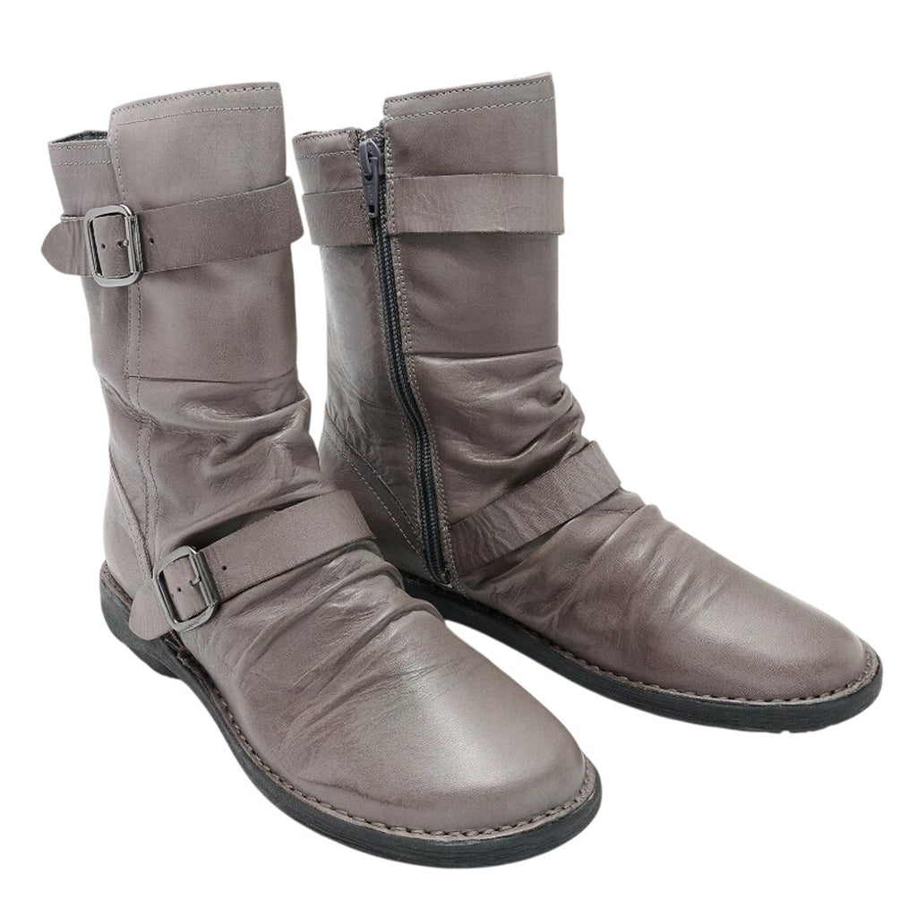 Miz Mooz Womens Pasha Mid Calf Boots EU 39 US 8.5 Grey Leather NIB