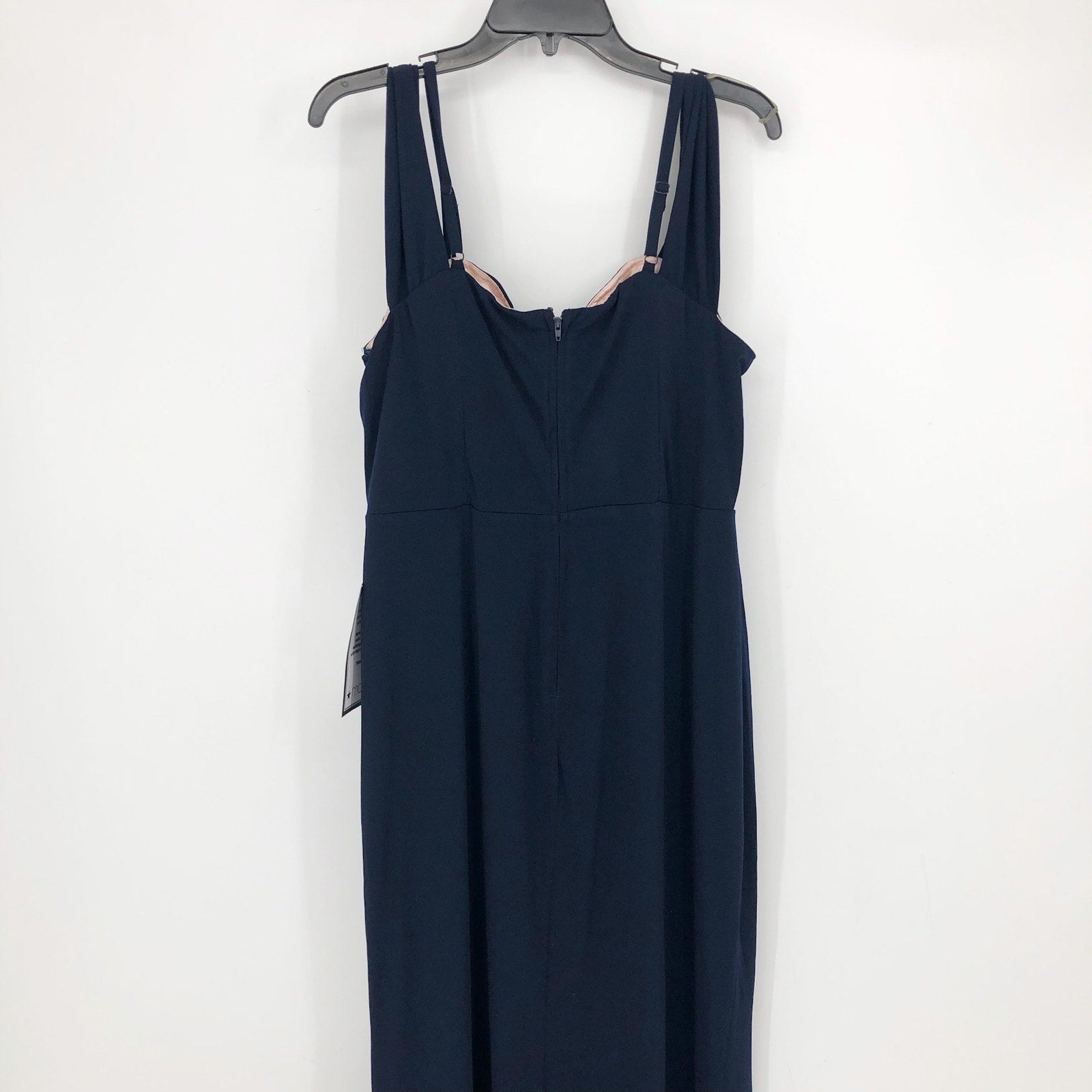 CITY STUDIO Trendy Off-The-Shoulder Gown 20W Navy Blue Rose Pink Dress Slit NWT