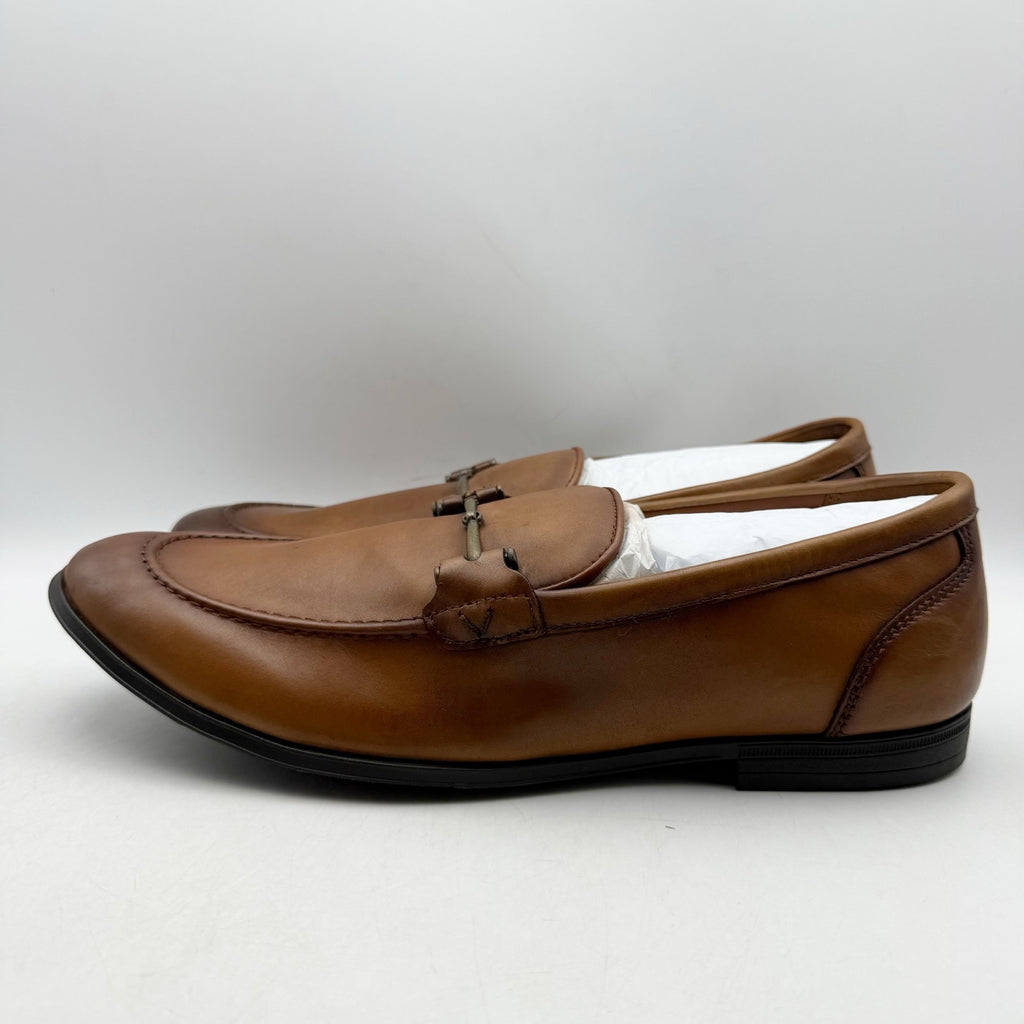 Vince Camuto Mens Immon Loafers Size 12 Brown Leather Metal Bit NWOB