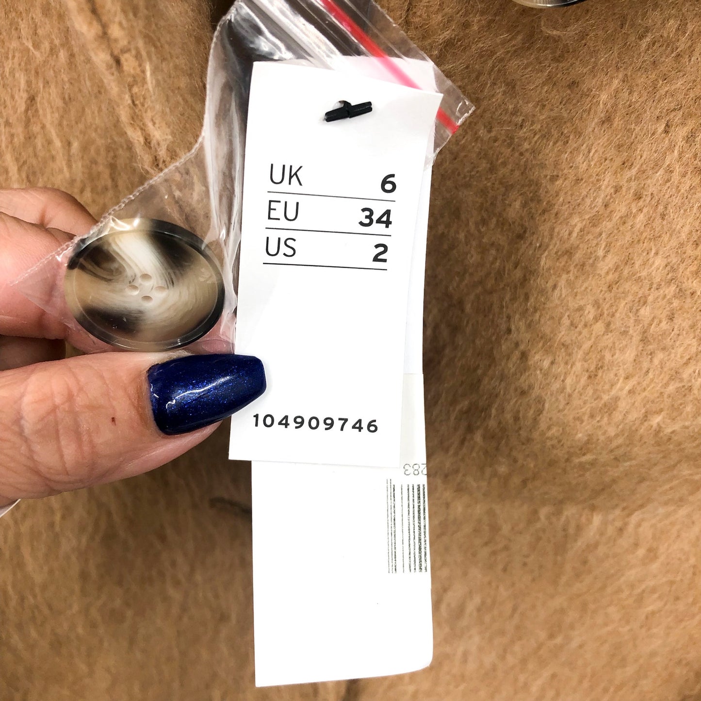 TOPSHOP Women's Brushed Belted Shacket Camel Size 2