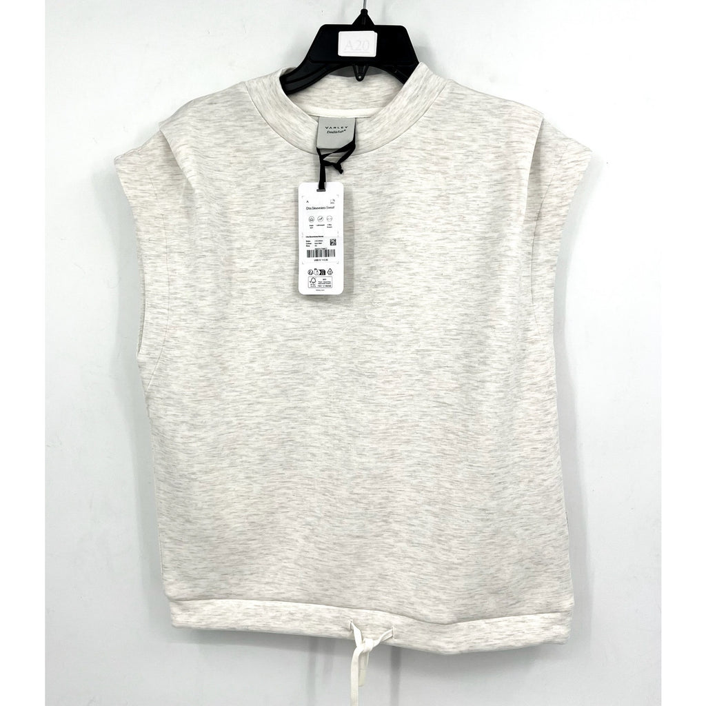 VARLEY Women's Otis Sleeveless Sweatshirt Size XS Ivory Marl Crewneck NWT