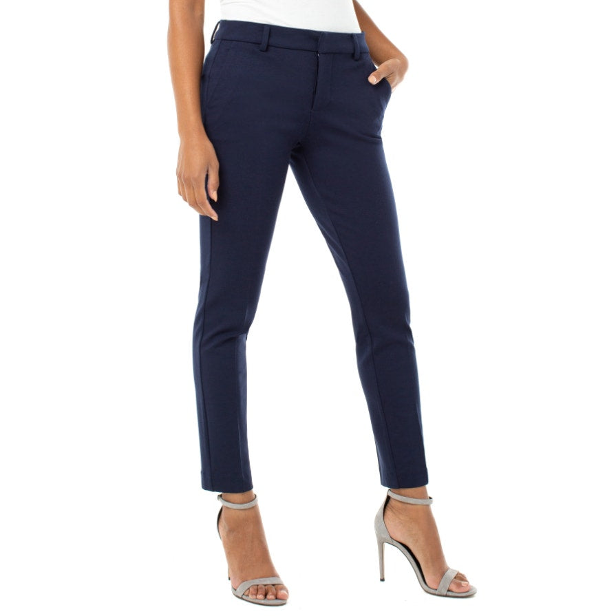 LIVERPOOL Kelsey Knit Trouser 10/30 PETITE Cadet Blue Super Stretch Pants NWT