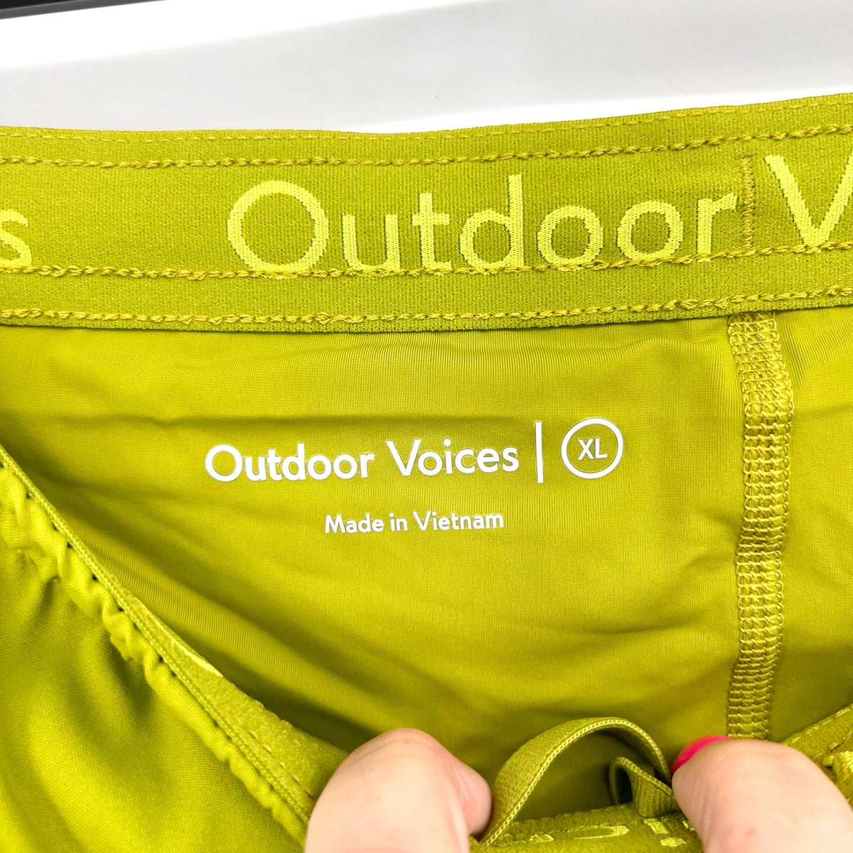 OUTDOOR VOICES Mens High Stride Athletic Shorts XL Green 5" Inseam NWT