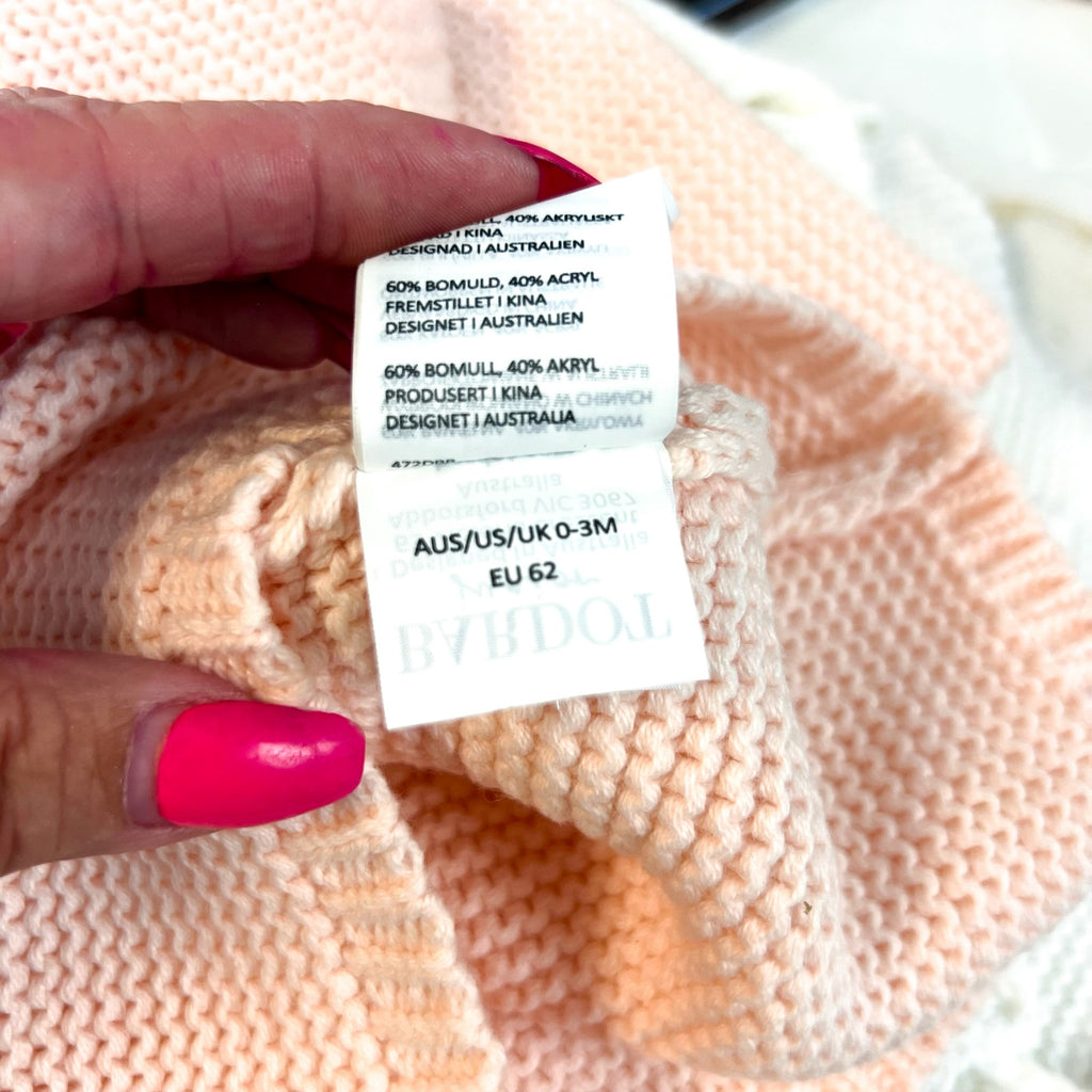 BARDOT Baby Girl Andi Knit Dress 0-3 Months Peach Pink Halter Neck NWT