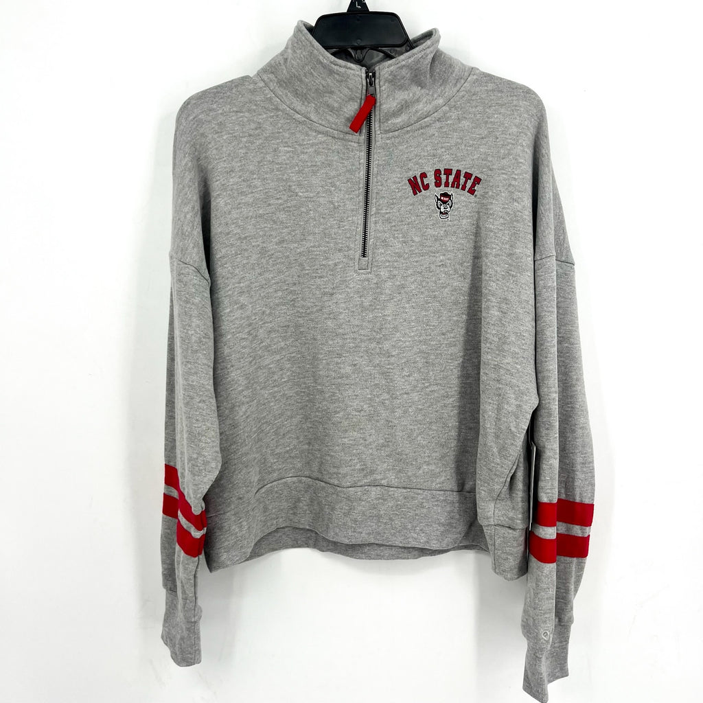 COLOSSEUM Womens NC State Quarter-Zip Sweatshirt XL Heather Grey Pullover NWT