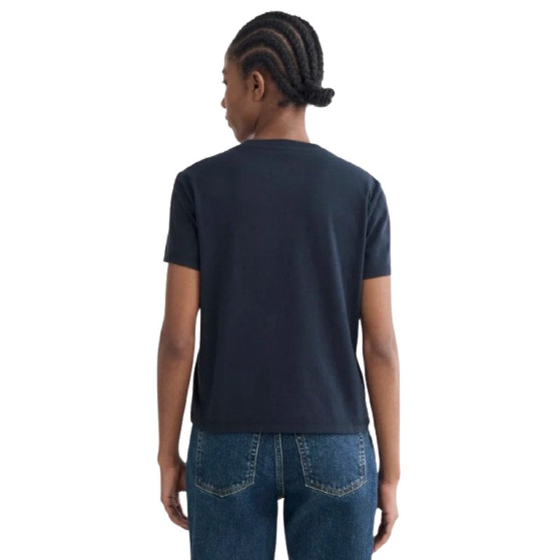 EVERLANE Women's The Box-Cut Tee Small Navy Blue Essential Cotton Crewneck NWT