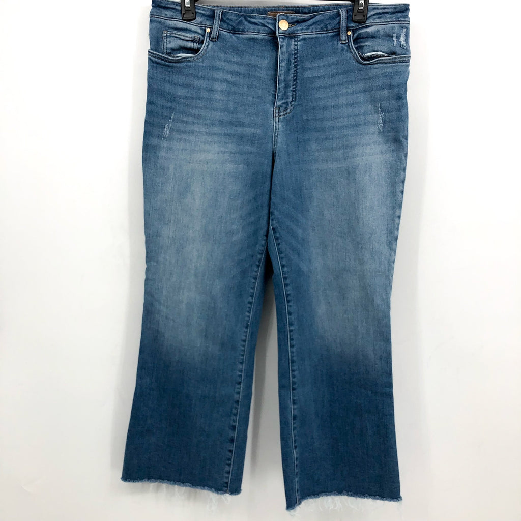 KUT FROM THE KLOTH Kelsey Ankle Flare Jeans Size 18 Perceptual Blue Fab Ab NWOT