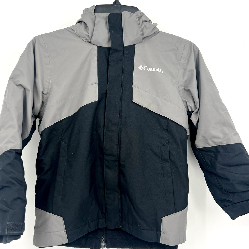 Columbia Boys Bugaboo II Fleece Interchange Jacket XS Grey Black Hooded NWOT