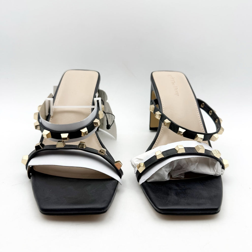 The Drop Womens Avery Heeled Sandals US 8 EU 39 Black Gold Studded NWOB