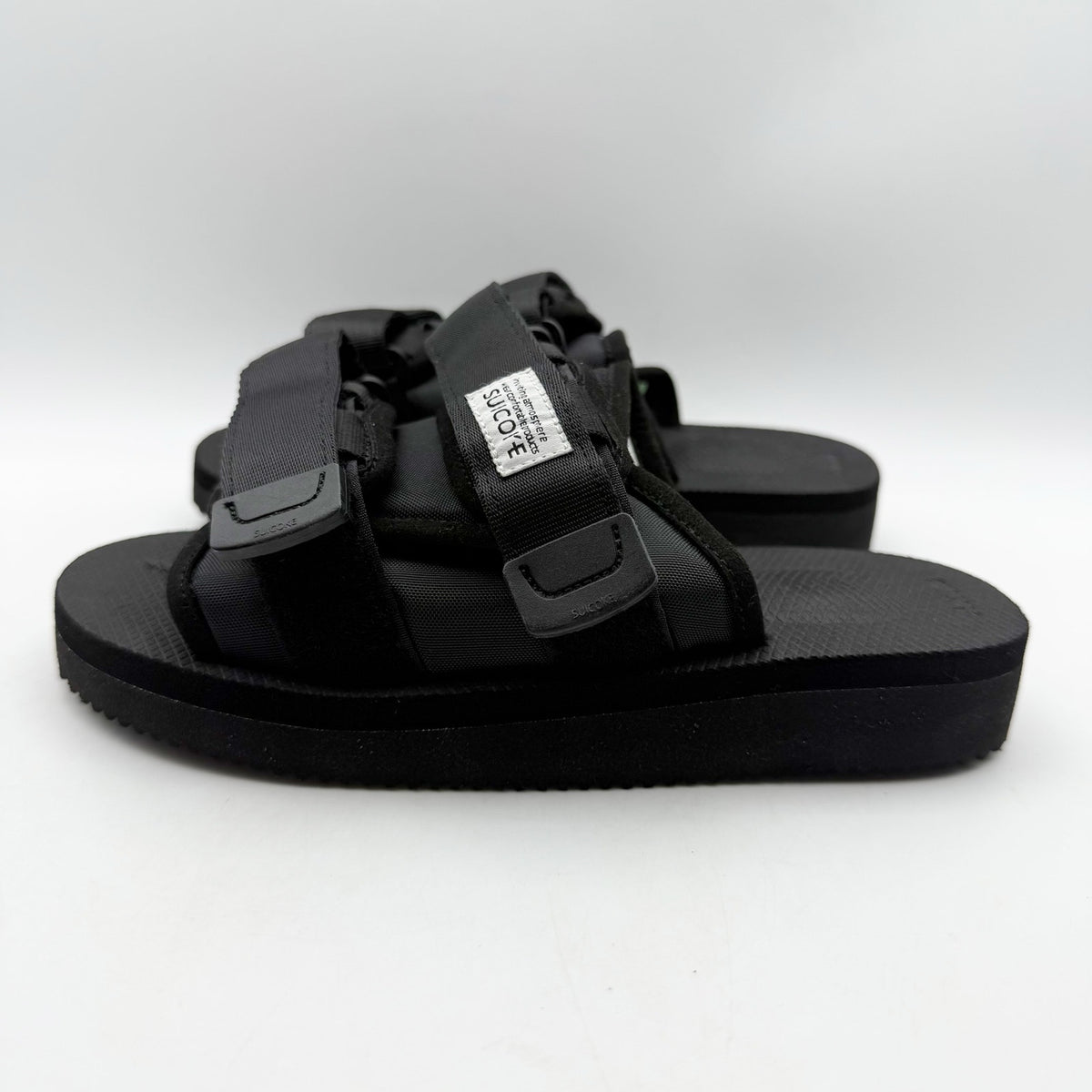 Suicoke Womens MOTO-VS Slip On Sandals Size 6 EU 35 Black Suede NWOB