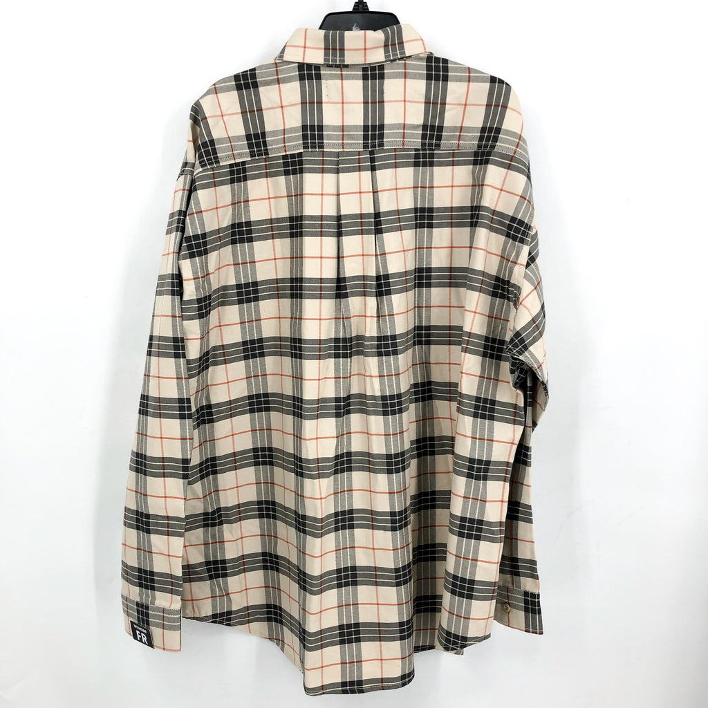 Wolverine Mens FR Twill Shirt XXL Cream Black Plaid Long Sleeve NWT