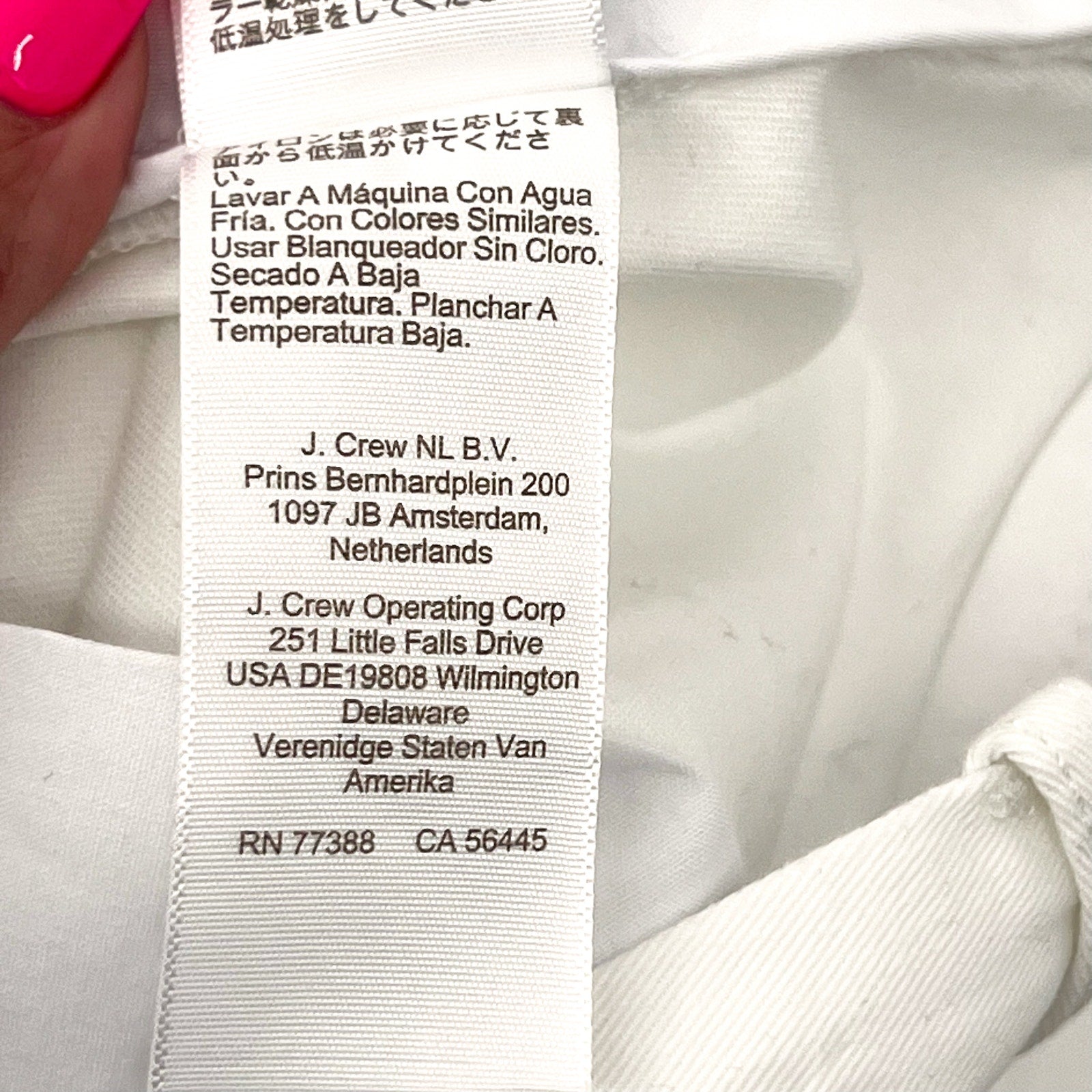 J.CREW Men's Slim-fit Flex Chino Pants 38x32 White Stretch Flat Front H3167 NWT